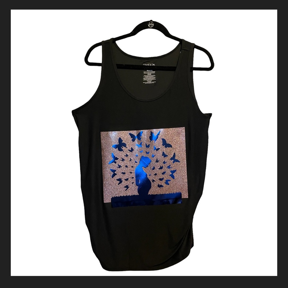 Refashioned Maternity Time and Tru Black Tank Top with mommy and butterflies
